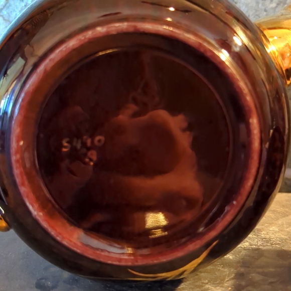 Vintage Gibson's floral, hand painted Brown and Gold Teapot - Picture 9 of 10